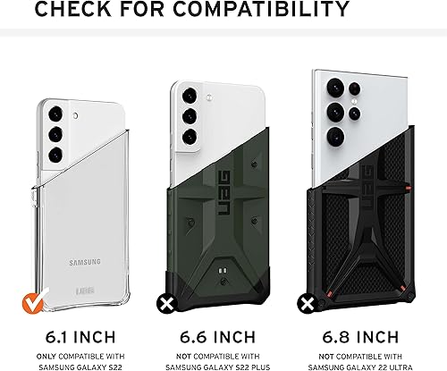 Miniatura 2 de URBAN ARMOR GEAR UAG - Funda protectora diseñada para Samsung Galaxy S22, color negro, resistente, ligera, delgada, a prueba de golpes, Pathfinder,