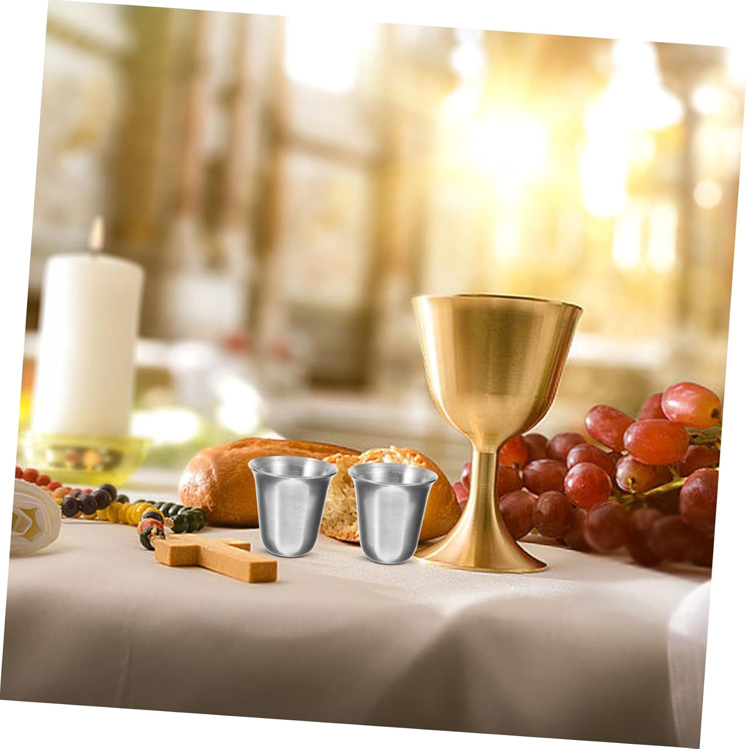 50pcs Portable Stainless Steel Communion Cups for Church Stackable Religious Drinking Cups Stainless Steel Lightweight Design for Easy Carrying