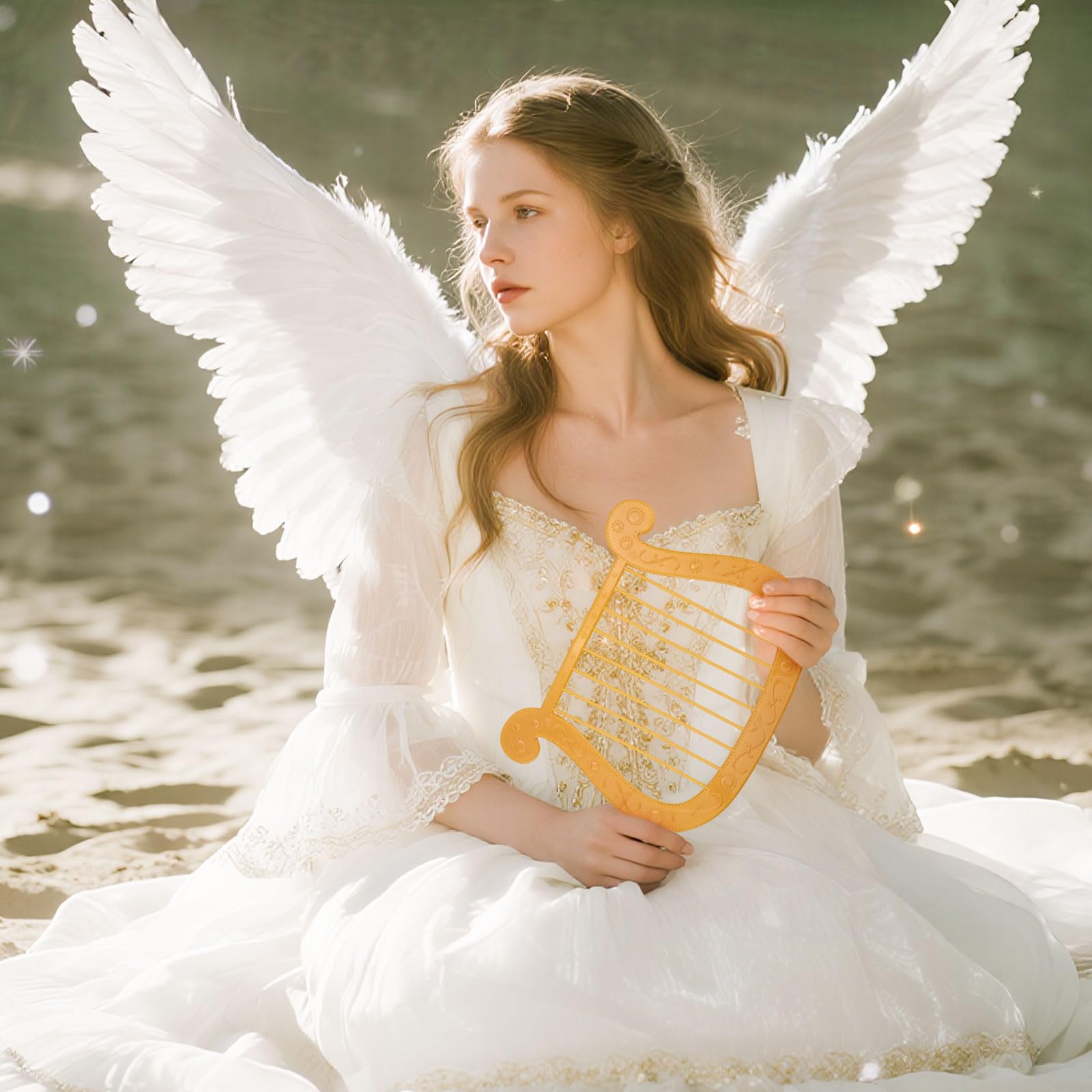 Amazon.com: Angel Harp, Gold Plastic Harp Prop | Halloween