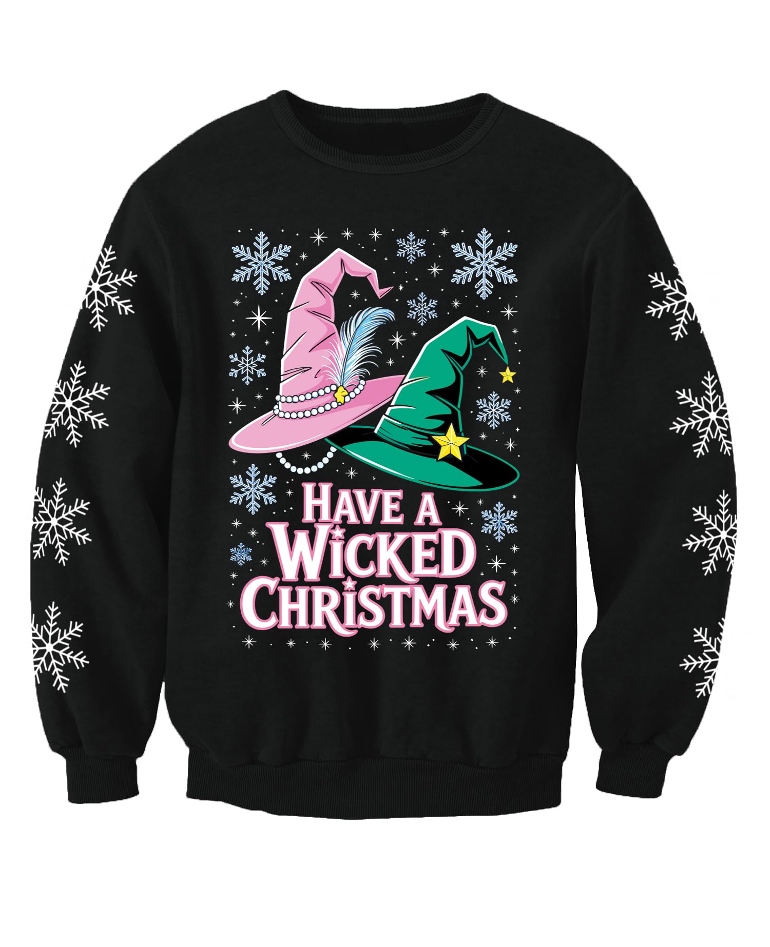 Christmas Jumpers - Nostalgic Unisex Black Have A Wicked Christmas Adults Christmas Jumper Sweatshirt (Uk, Alpha, Xl, Regular, Regular)