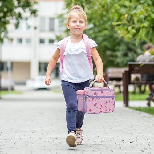 Miniatura 7 de Lonchera para niñas  Lonchera con aislamiento para niños, lonchera reutilizable con soporte para botella de agua, bolsa de almuerzo para la escuela,