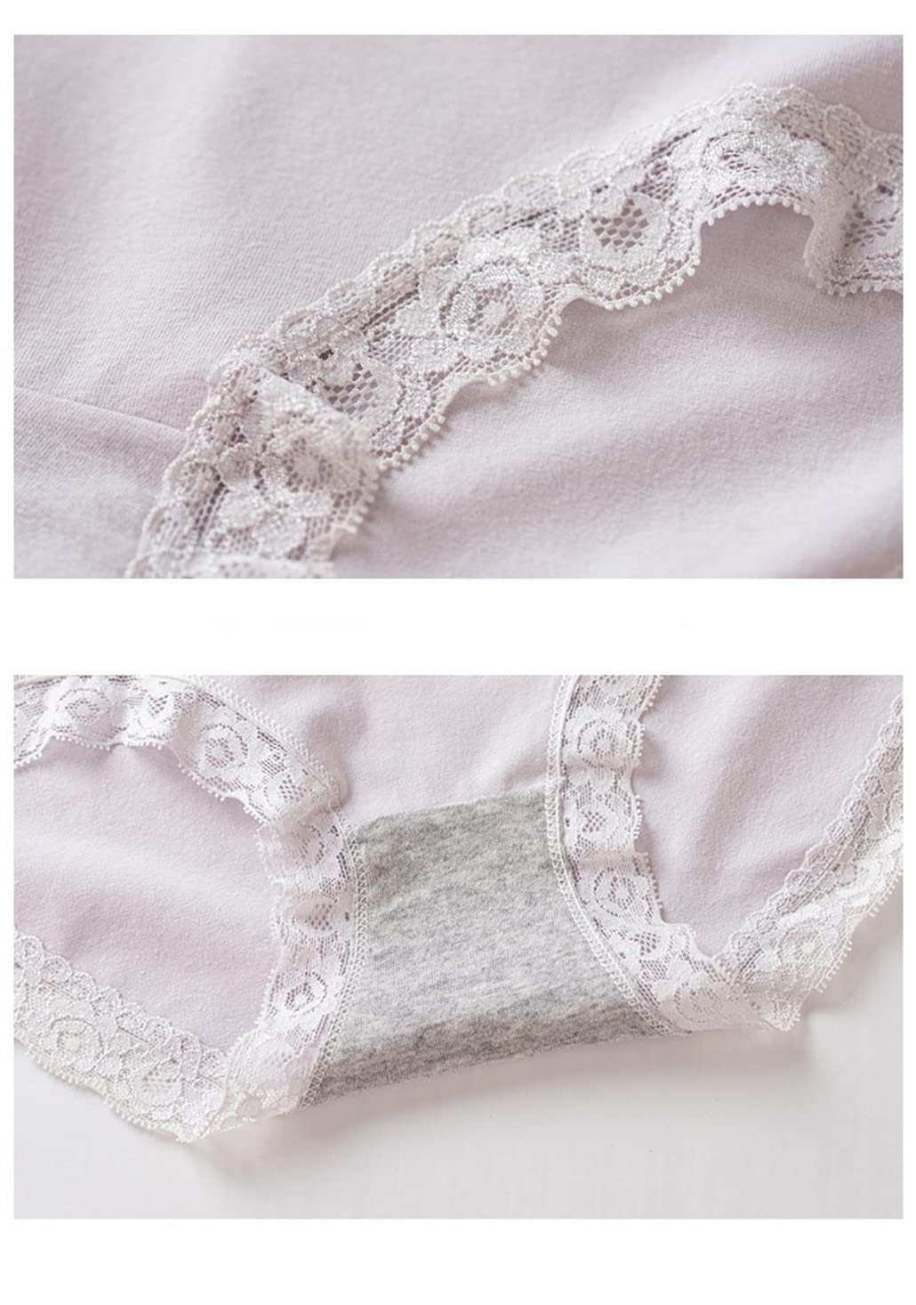 keusyoi Damen-Unterwäsche, Baumwolle, niedlich, sexy, bequem, weiche Spitze, Höschen für Damen, nahtlose Unterwäsche, 12 Stück