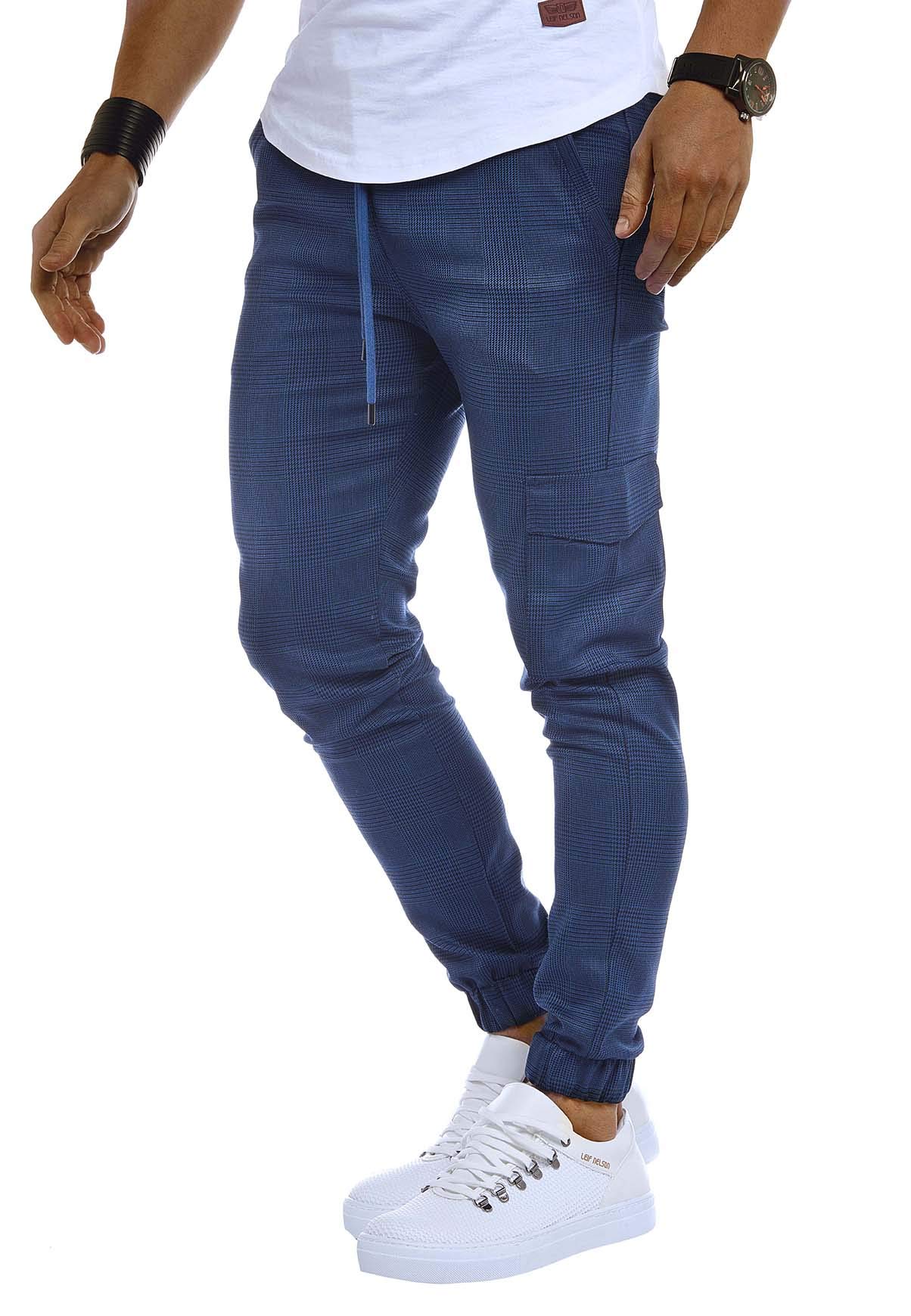 Leif Nelson Herren Jogger Chinos Cargo Stretch Jogging Männer Basic Jogg Cargohose Streifen Jogginghose Jungen Freizeithose Jeans-Hosen Sweatpants Streifen Chinohosen Slim Fit LN8291