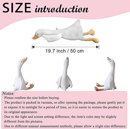 Miniatura 8 de zhidiloveyou Peluche de ganso de 15.7 pulgadas, juguete de cisne de peluche para niños y adultos, color blanco