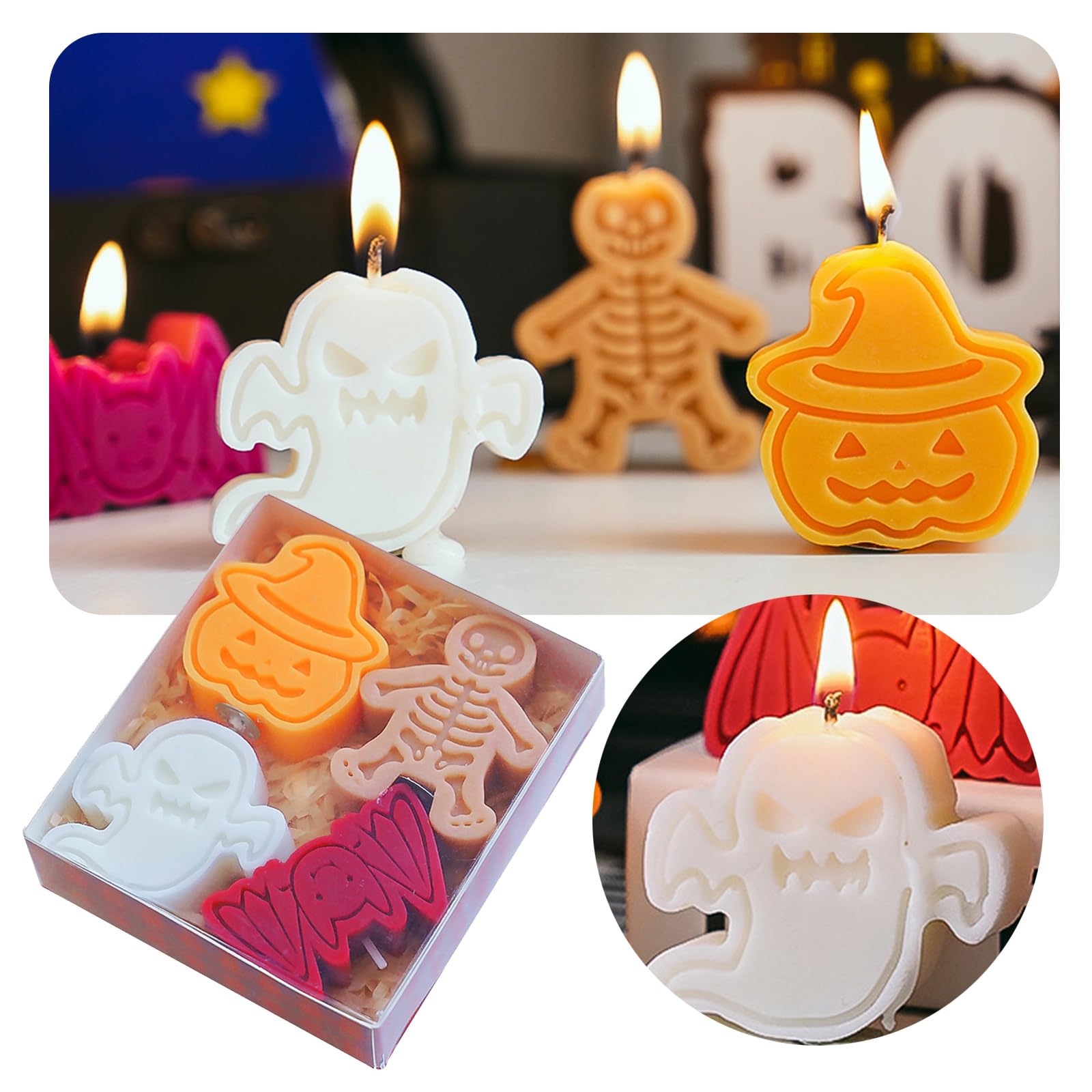 SZYDD Creative Halloween Skeleton Pumpkin Scented Candle Funny and Festive Fragrances High Craftsmanship Ornaments