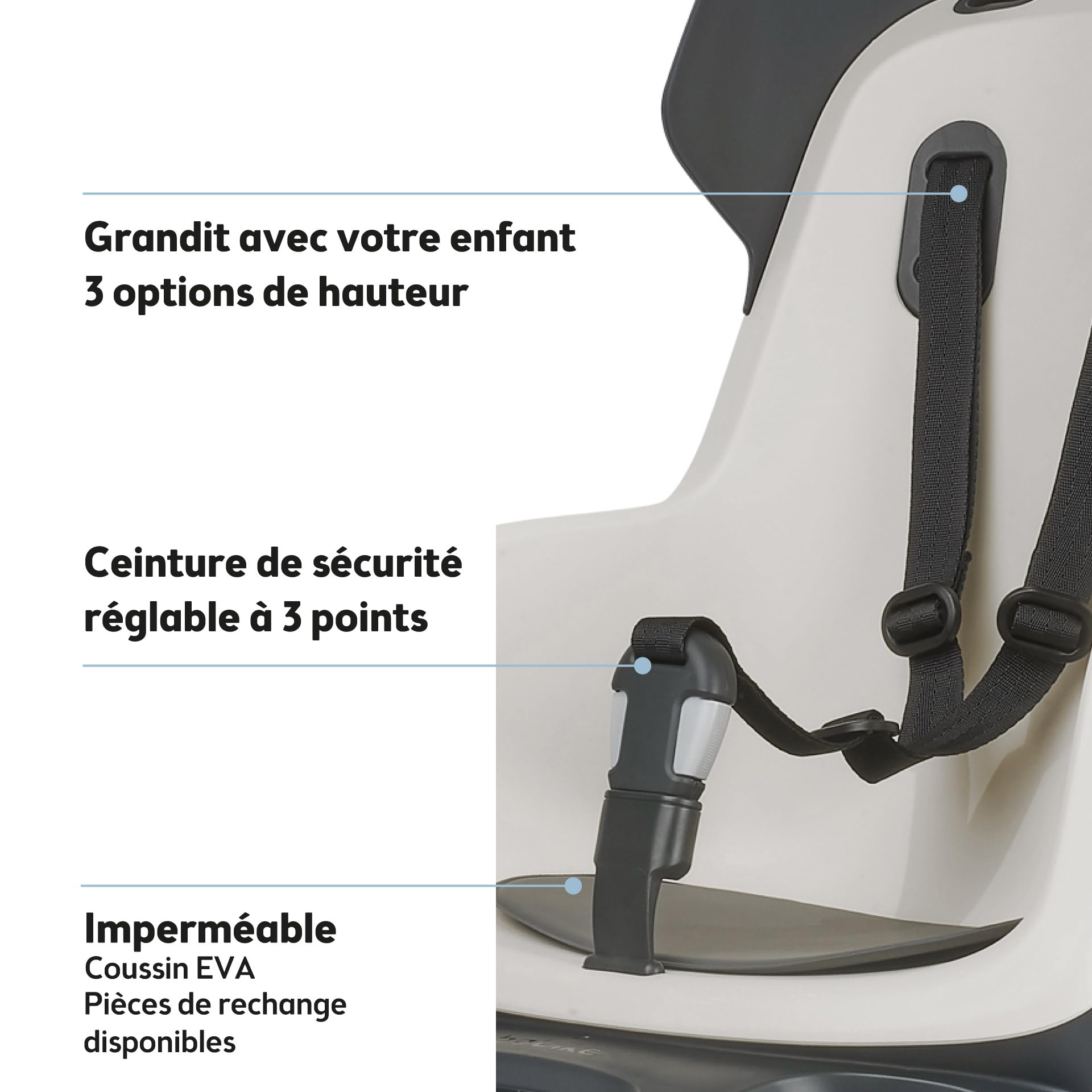 Bobike 8012600004 Go Maxi Carrier RS XR Siège Vélo Arrière Enfants pour Porte-Bagages, Siège Bébé 9 Mois–6 Ans, Jusqu’à 22 Kg, 20° Inclinaison, Compatible Porte-Vélo, sans Outils