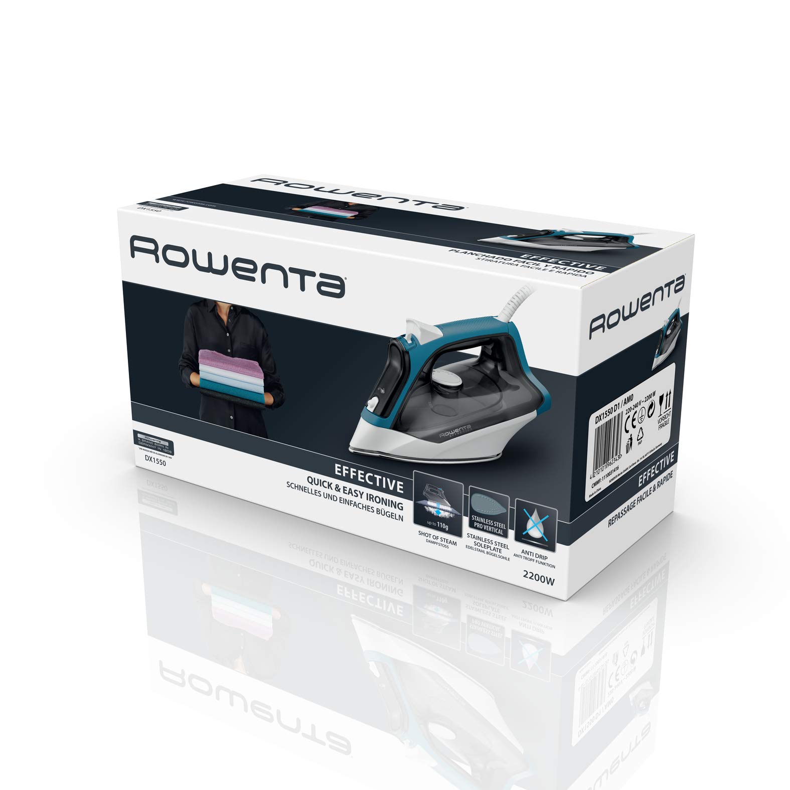 Rowenta Fer à repasser à vapeur Potenza 2200 W | Colpo Vapore 110 g bleu