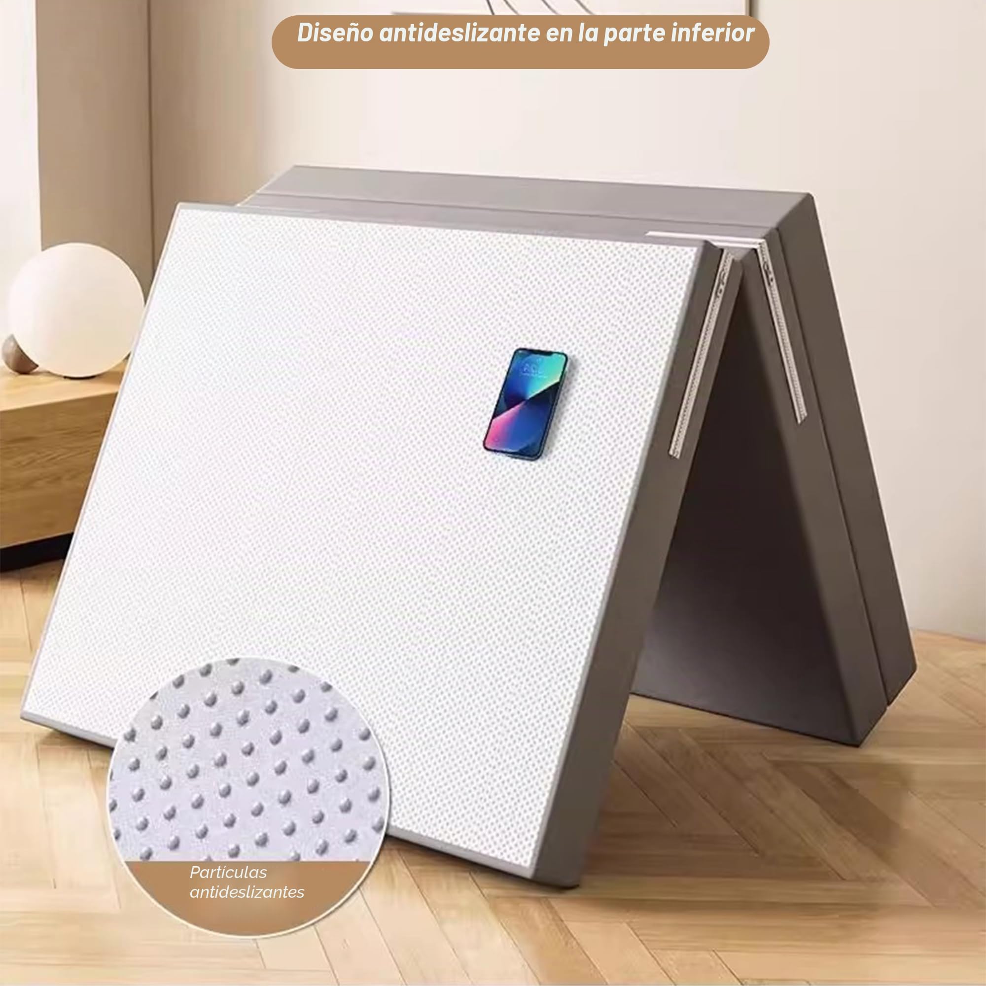Colchón plegable individual antideslizante con almohada portátil, colchón plegable lavable, cama de invitados para adultos, alfombrillas de camping, alivio de presión y apoyo (200 x 60 x 5 cm