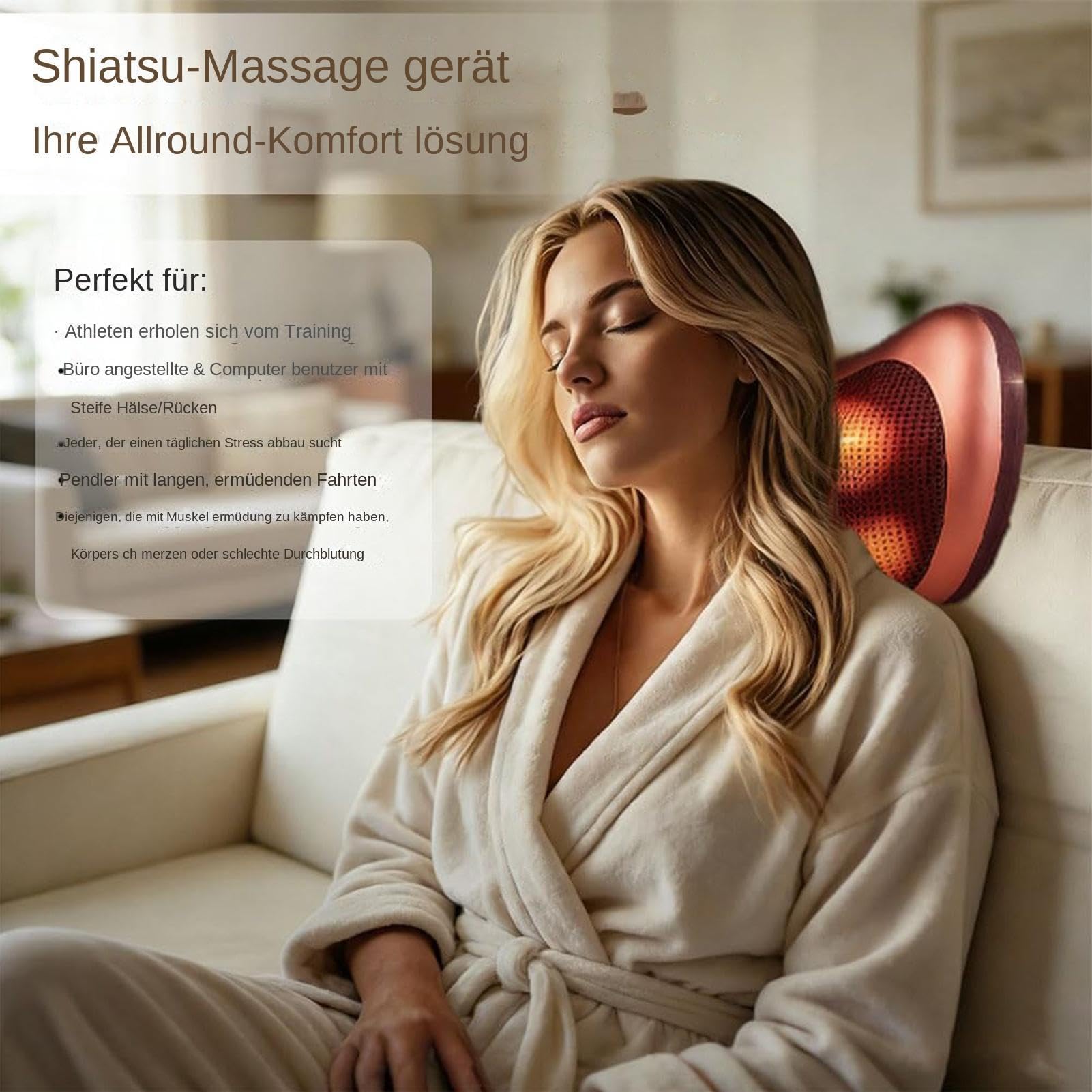 Nacken- und Rückenmassagegerät Vibrations-Massagegerät tragbar mit