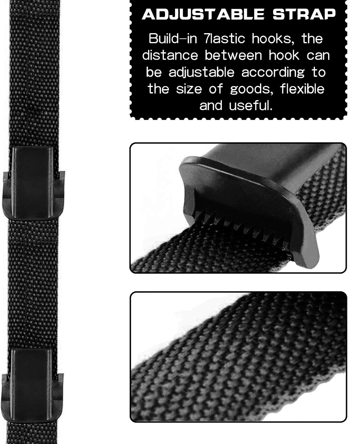TCIOD 3 Pack Hat Rack, Adjustable Baseball Cap Rack with 24 Hooks and 6 Buckles, Door Hat Rack Hat Organizer for Closet, Hat Racks Hat Hanger for Baseball Caps-Black