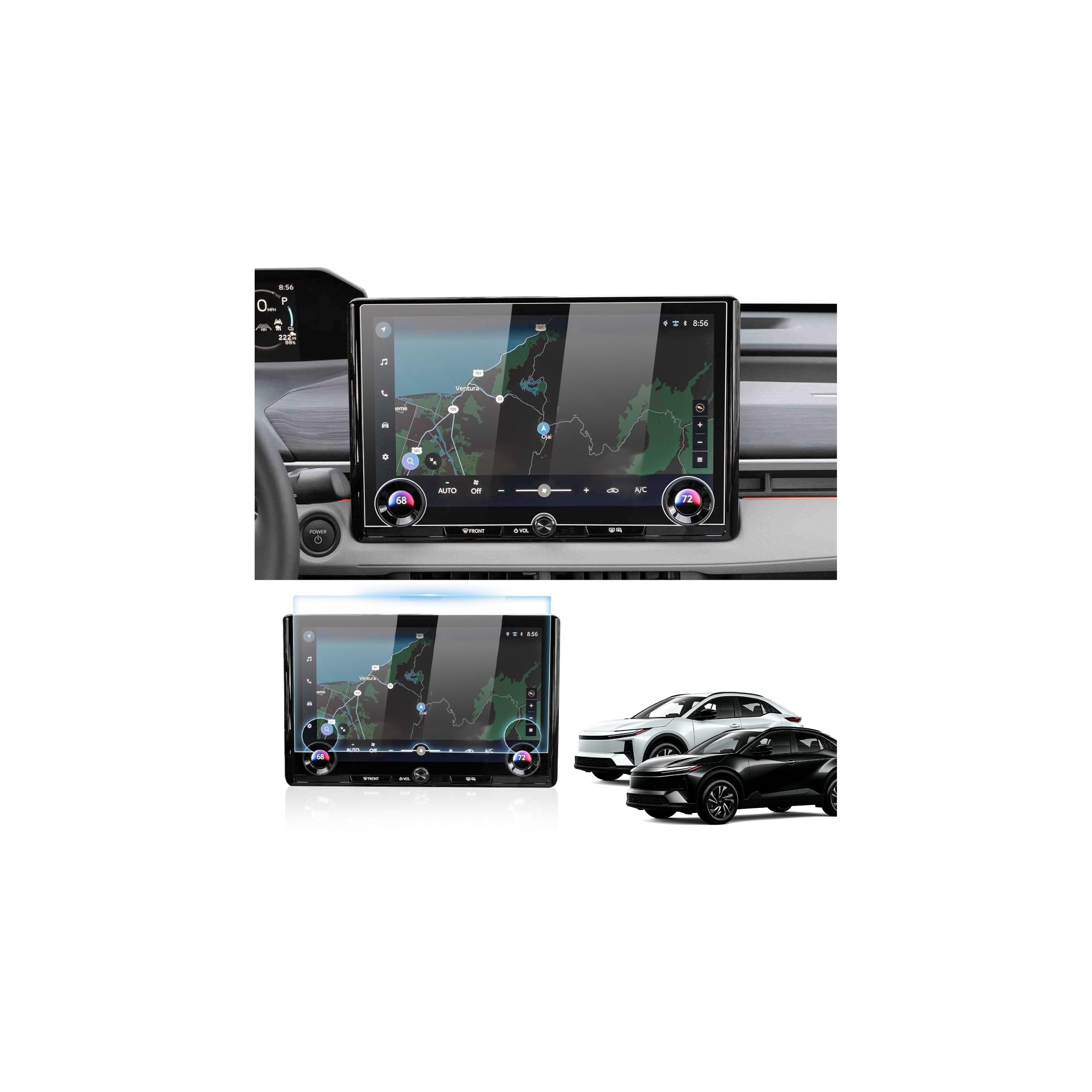 Karltys Screen Protector for 2026 2027 Toyota C-HR (SE/XSE), 14-inch 9H Tempered Glass HD Navigation Screen Cover for Toyota CHR Touchscreen Film [Anti-Glare &amp; No Fingerprint]