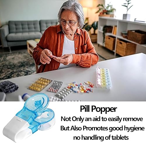 Miniatura 6 de Removedor de pastillas portátil, tabletas para paquetes de ampollas, una ayuda para empujar tabletas fácil y rápidamente de paquetes de ampollas,