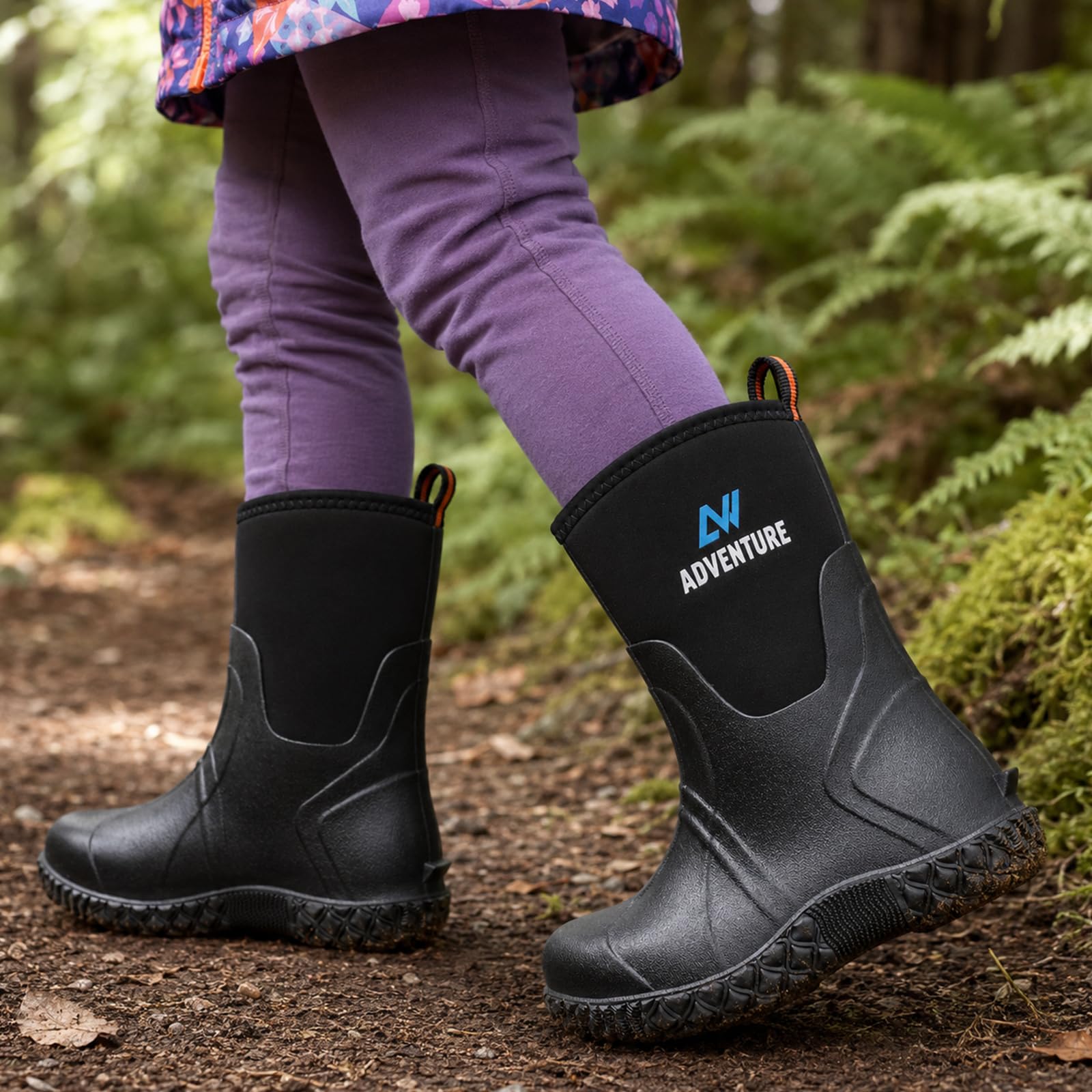 Stivali Pioggia Bambino, Stivaletti Gomma Impermeabile Antiscivolo, Leggeri | Stivaletti Bambina Scarpe Bambini da Acqua, Suola Aderente, Altezza Polpaccio, Calzature per Esterno, Facili da Pulire