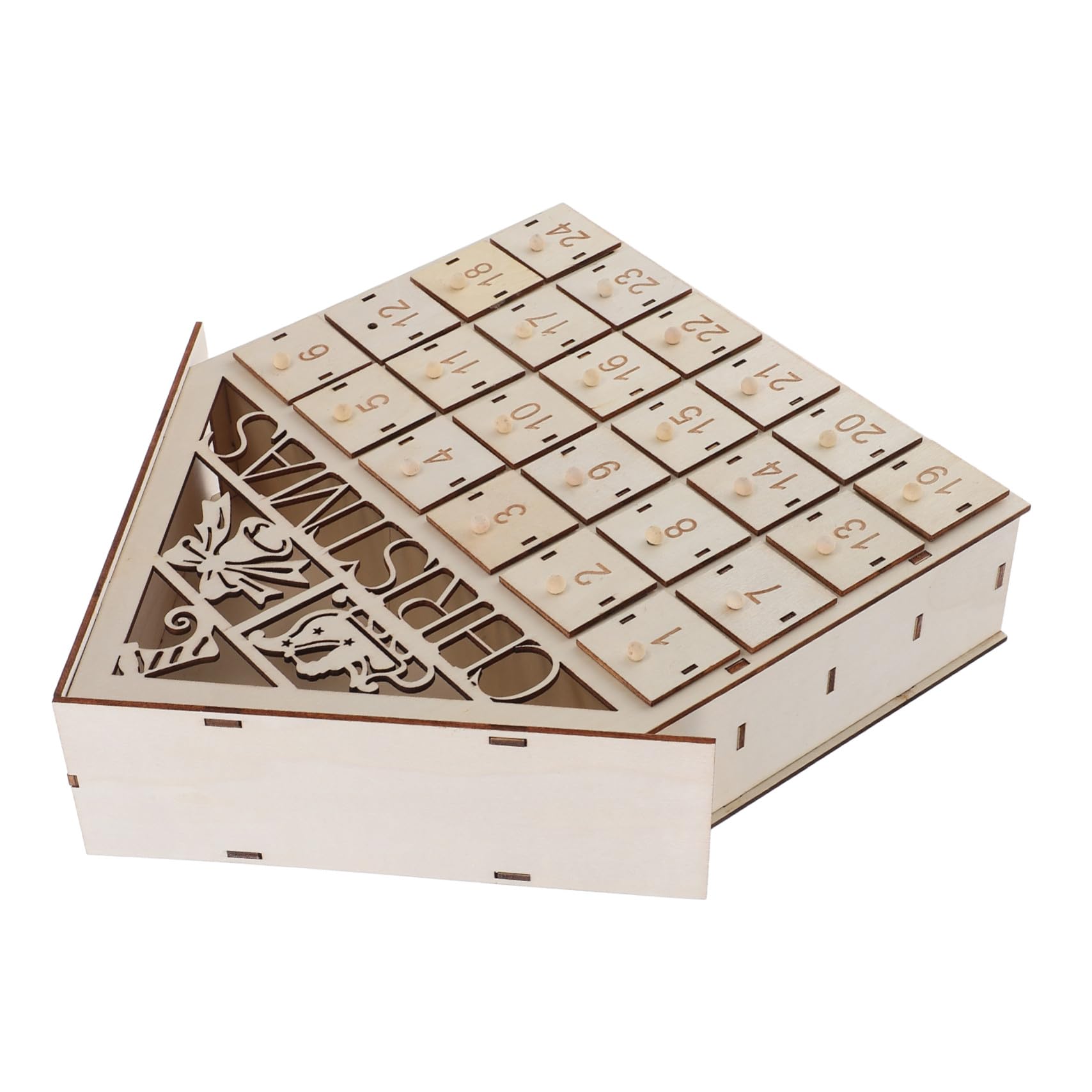 Calendario Avvento Natalizio in Legno con LED Ricaricabili per Sorprese Decorazione Interattiva Te per Famiglie Casa Conto alla Rovescia Natale