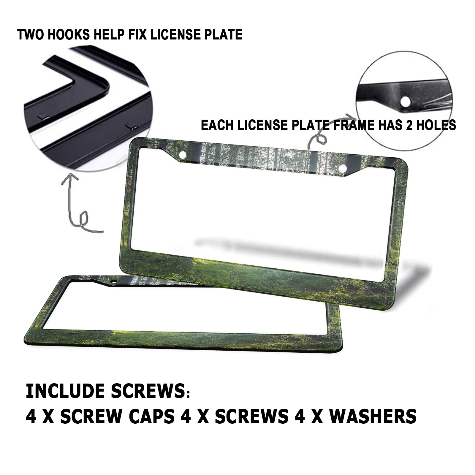 Aazon.co: HOSNYE Ladybug License Plate Frae Black 2 Pcs Four Red Ladybugs Lined Up Crawled