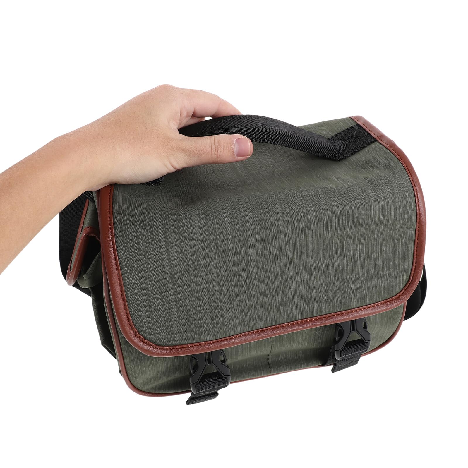 POPETPOP Borsa a Tracolla per Macchina Fotografica in Nylon Resistente, Piccola Custodia Protettiva per Fotocamere Mirrorless e Reflex, con Scomparti Organizzativi e Accesso Rapido,