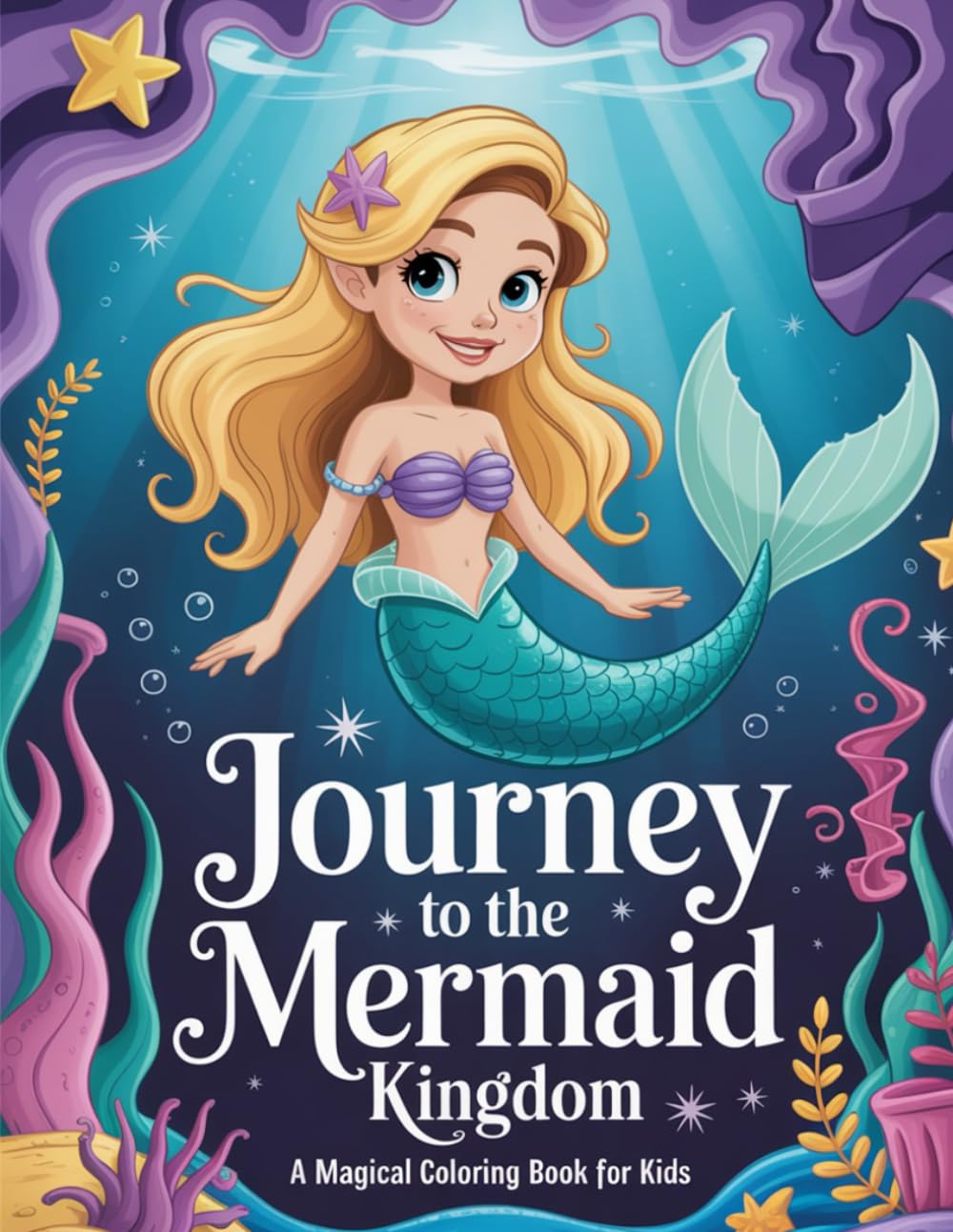 Journey to the Mermaid Kingdom: A magical coloring book for kids