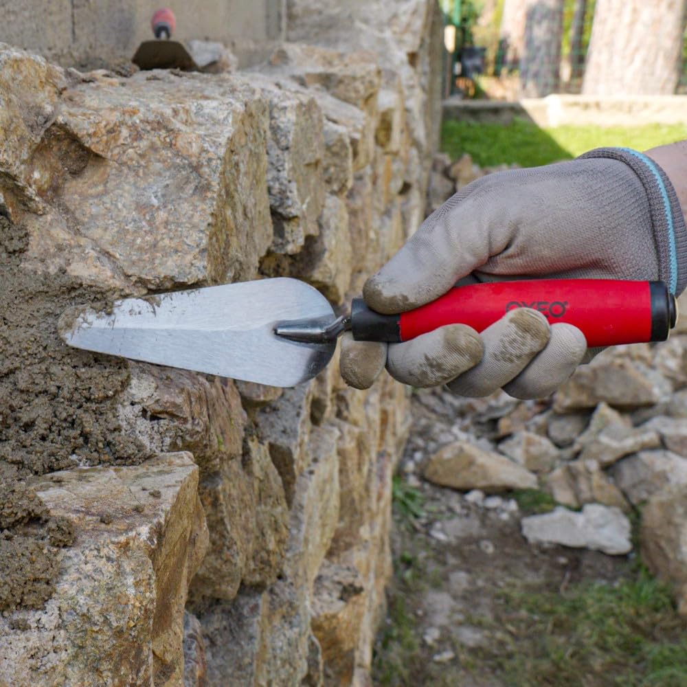 Kit 11 outils maçonnerie - 4 truelles - Taloche - platoir - Auge 10L - Fer à bordure - Torsadeuse fil de fer - Marteau - Burin