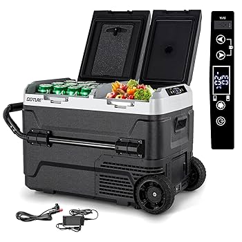 美品　Goture 車載冷蔵庫 45L　温度調整　2室独立温度制御 静音急速冷凍 Amazon.co.jp: Goture 45L 車載冷蔵庫 【2室独立温度制御