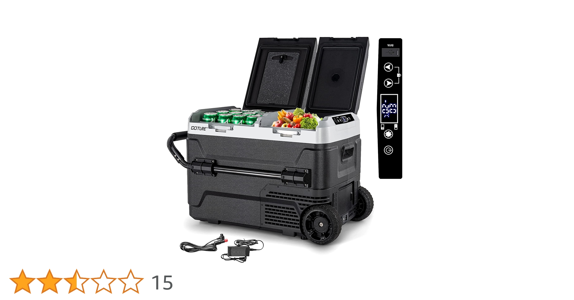 Amazon.co.jp: Goture 車載冷蔵庫 40L 大容量 キャスター付き