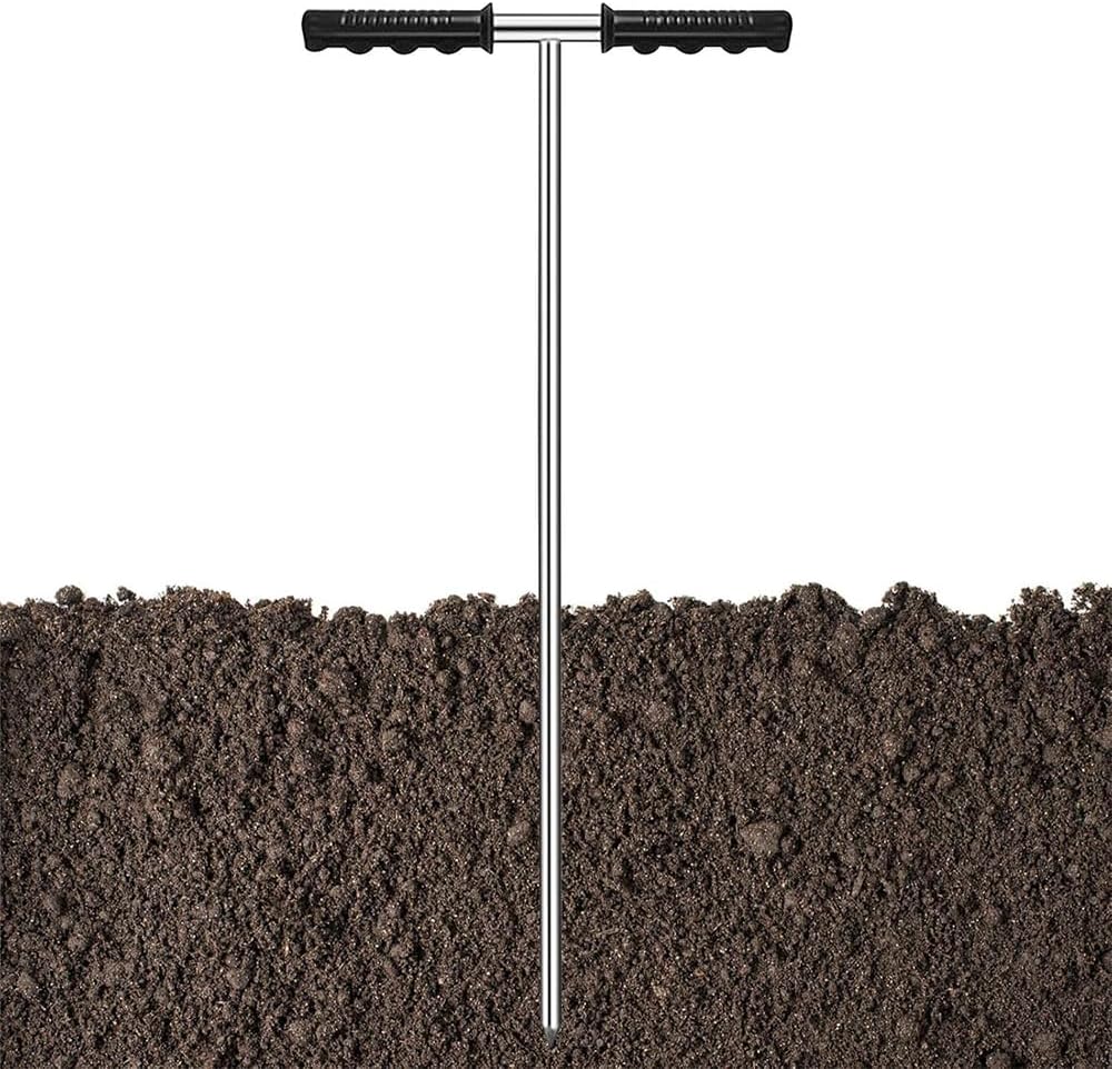 MUSONG Soil Probe Rod 81-122cm Stainless Steel Locator T-Handle ...