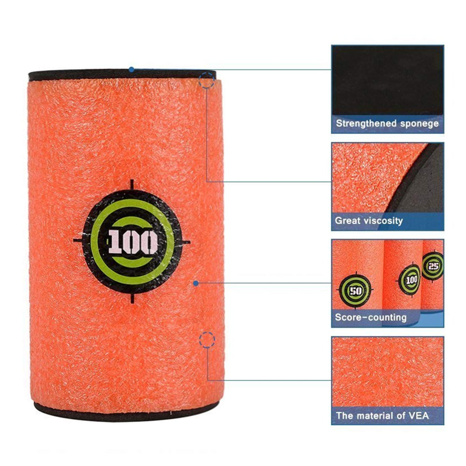 Topways® Bersaglio per Nerf, 6 unità di sfere in schiuma EVA Soft Foam per giocattolo, pistola Nerf N-Strike Elite Series Blaster (grande, 10,5 cm)