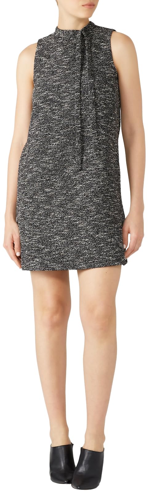 womens Skinny Tie Tweed Shift Casual Dresses