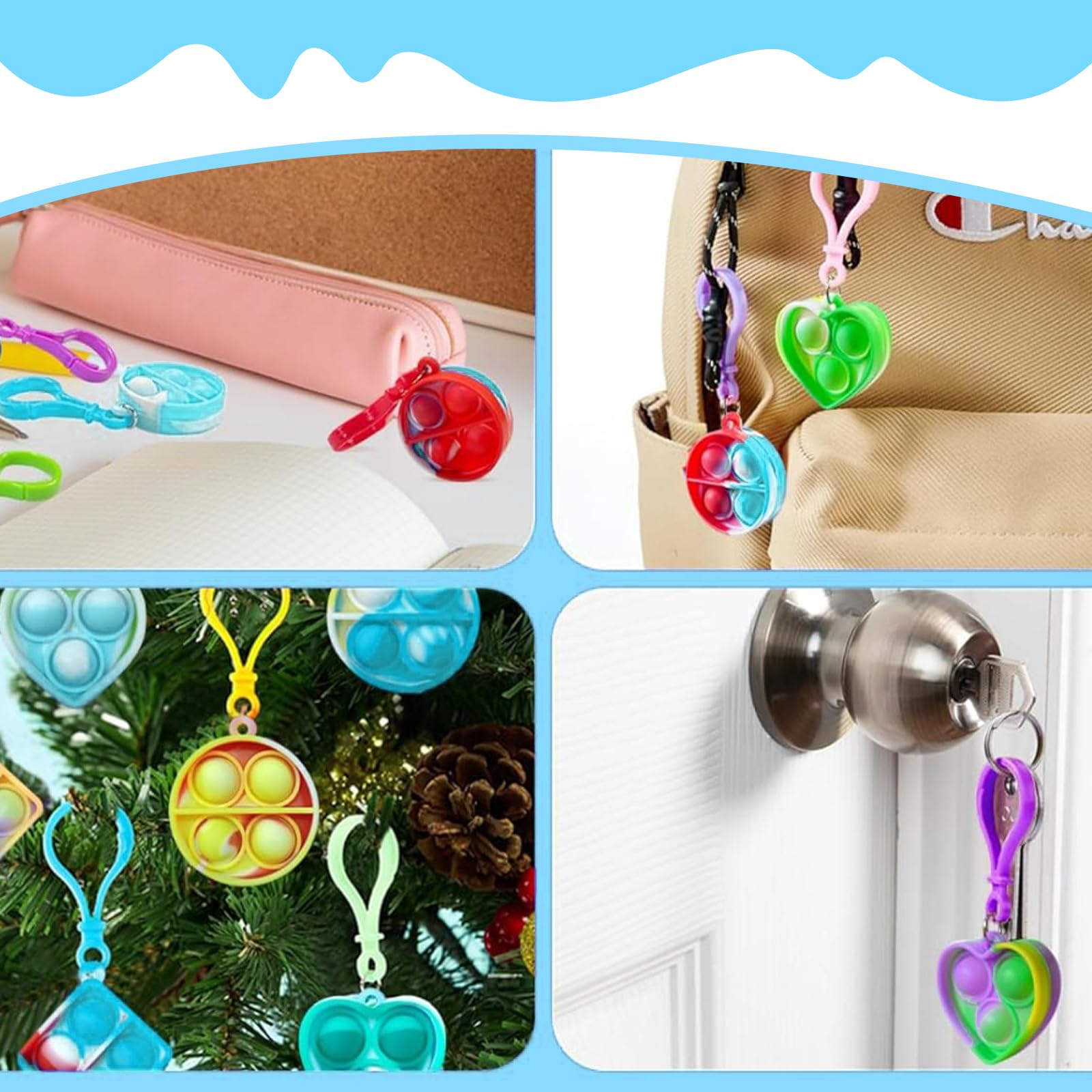 30 sztuk Pop It Fidget Zabawki antystresowe Mini Fidget Zabawki Squeeze Sensory Zabawki Silikonowe antystresowe Lęk Ulga Zabawki Poppet Bubble, Zabawki, Autyzm Relief Stress