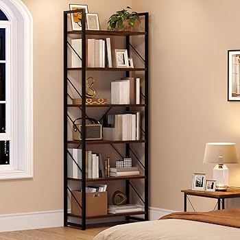 ヴィンテージ！インダストリアルな本棚 Amazon｜5段 インダストリアルスタイル 本棚と本棚、素朴な木と金属製