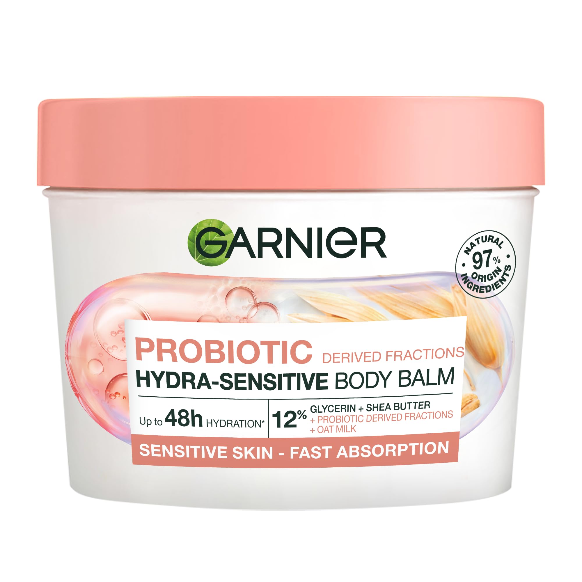 Garnier Body Balm, Probiotic Hydra-Sensitive Body Balm, For Sensitive Skin, Deep 48H Hydration for Sensitive Skin with Shea Butter Vegan Formula & Cruelty Free, 380ml