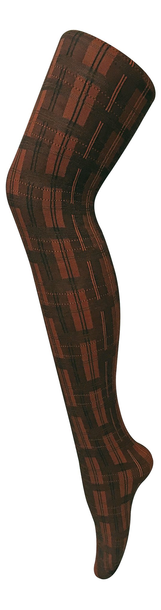 Sock Snob Women's Tights - 80 Denier Opaque Patterned - Dark Brown - Size 18-22