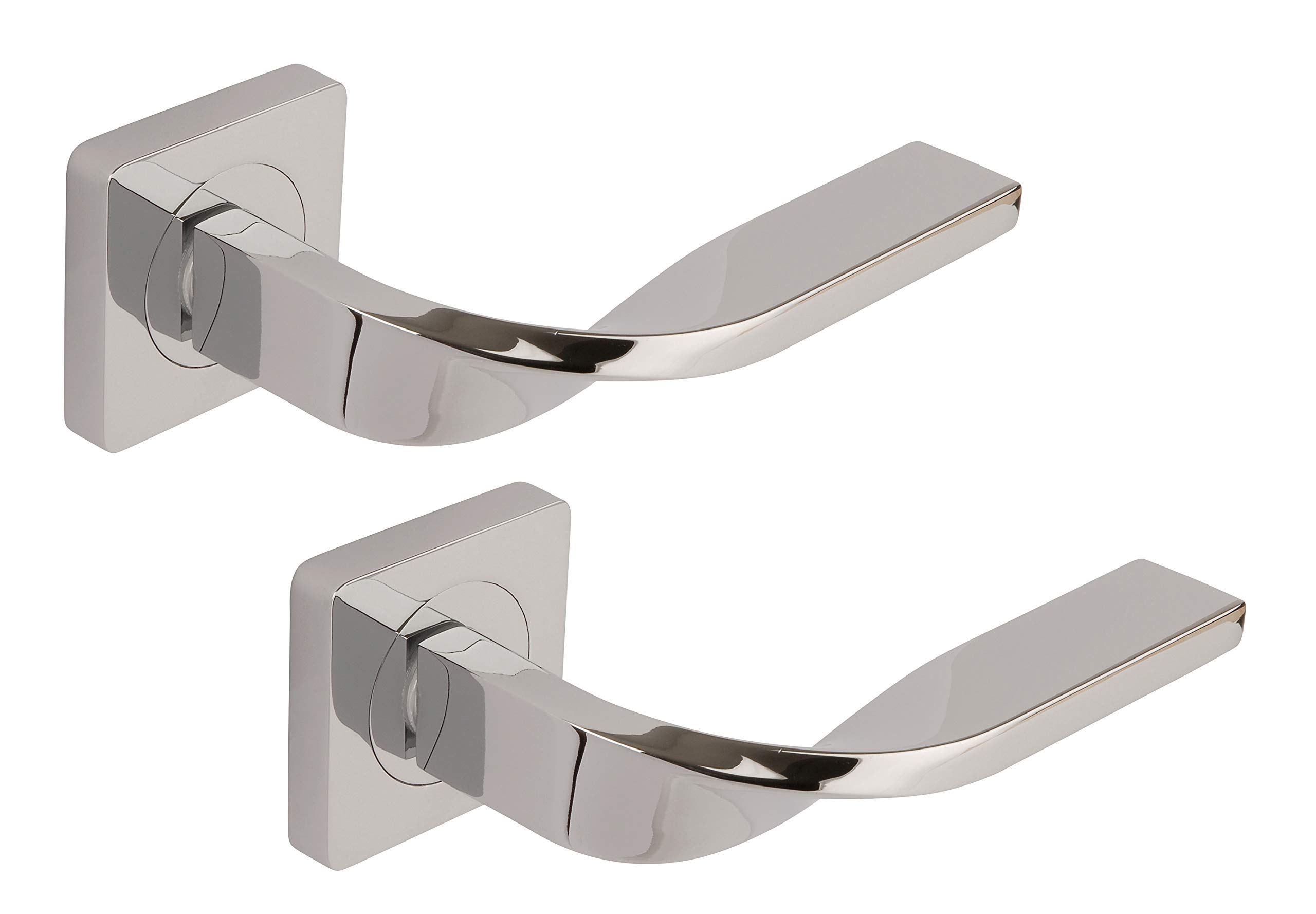 Excel Architectural DH3536-SQ Falco Passage Door Handles on Square Rose, Polished Chrome
