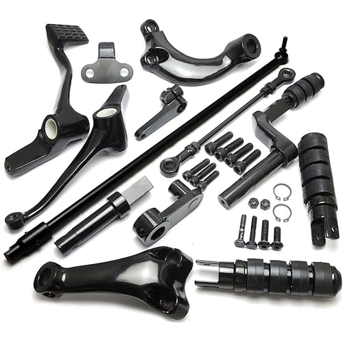 kemimoto Forward Controls Complete Kit Compatible with 2014-2018 2019 2020 2021 2022 2023 Sportster XL883 XL1200 Pegs Levers Linkage