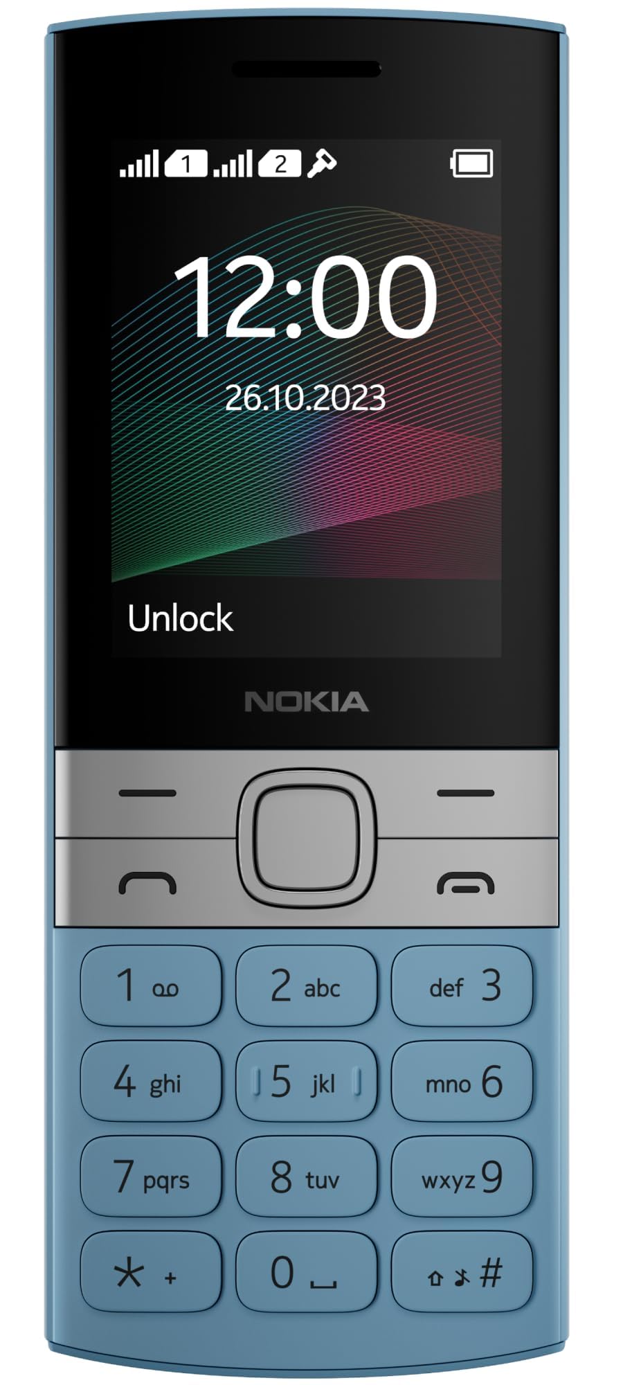 (Refurbished) Nokia 150 Dual SIM Premium Keypad Phone | Rear Camera, Long Lasting Battery Life, Wireless FM Radio & MP3 Player and All-New Modern Premium Design | Blue
