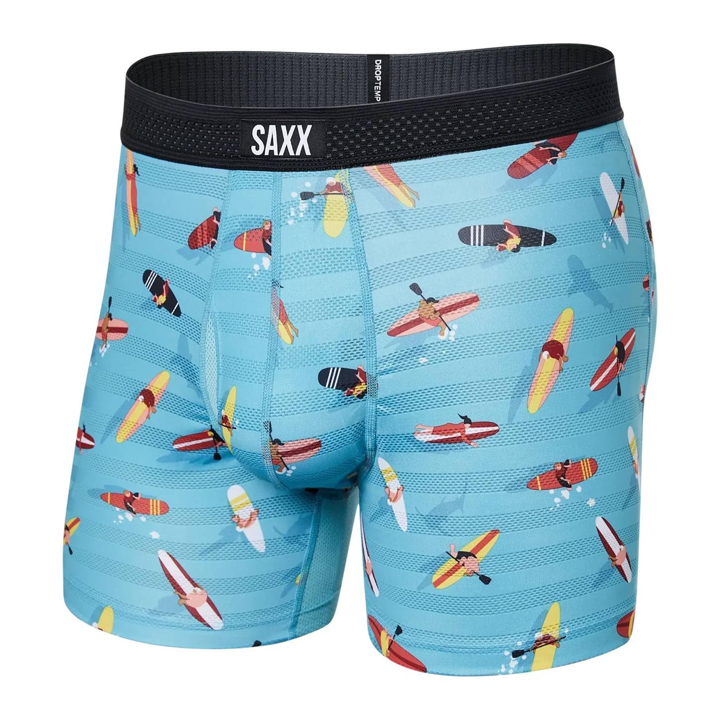 Saxx Underwear Co. Men's Blue Saxx Droptemp Cooling Mesh Boxer Briefs, Paddlers/ - Xl