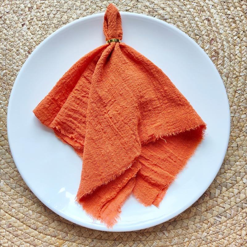 Servilletas de tela 16.53x16.53 pulgadas set de 4 naranja miniatura 1