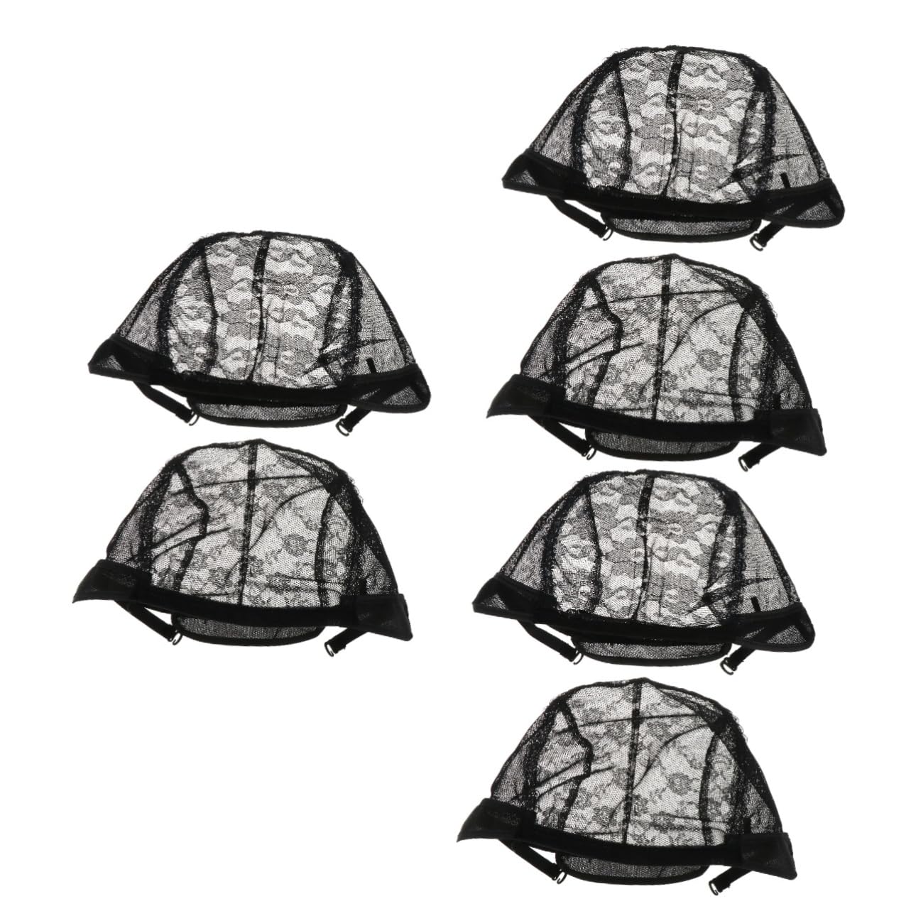 minkissy 12 Piezas Gorro de peluca de encaje Red elástica para pelucas Red de encaje para pelucas Red para pelucas ajustable Malla red para el cabello sombrero casquillo de la peluca tela