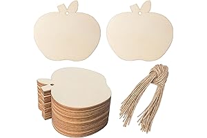 Unfinished Apple Wood Cutouts for DIY Crafts
