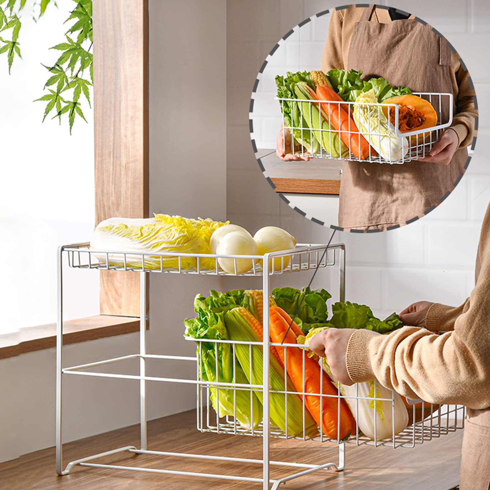 Rangement sous évier Support de rangement sous évier à 2 niveaux, étagère de rangement pour cuisine et salle de bain, organisateur d'étagère de placard, pour cuisine à domicile, salle de bain, étagè
