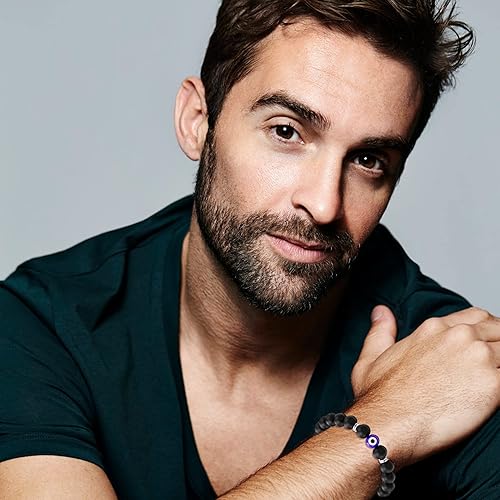 Miniatura 2 de Pulsera contra el mal de ojo para hombre, pulsera de piedra natural, amuleto de buena suerte para niño