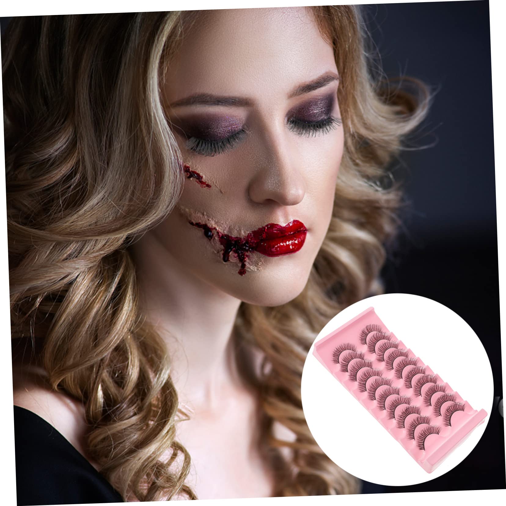 FRCOLOR 4 Set Di Ciglia Finte A Grappolo Sottili Per Donne Confezione Da 10 Paia*4
