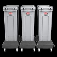 Vista 5 de Rubbermaid Commercial Products 1980602 Slim Jim - carrito de contenedor.