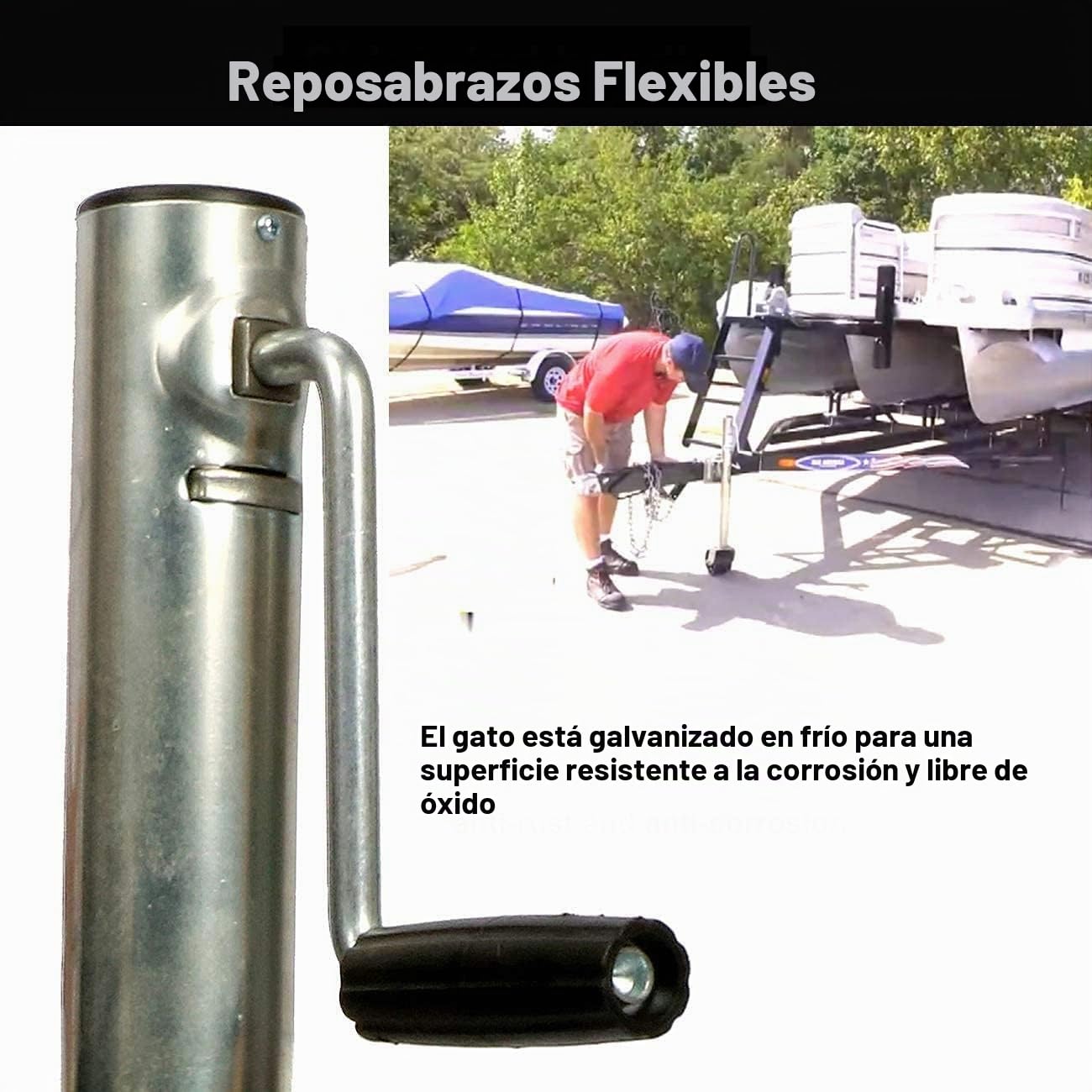 Ruedas de apoyo para remolque, 680 kg, 6 pulgadas, plegable, para coche, rueda de apoyo, capacidad de carga pesada, articulación giratoria, trailer, lengua, elevador automático, caravana, rueda de