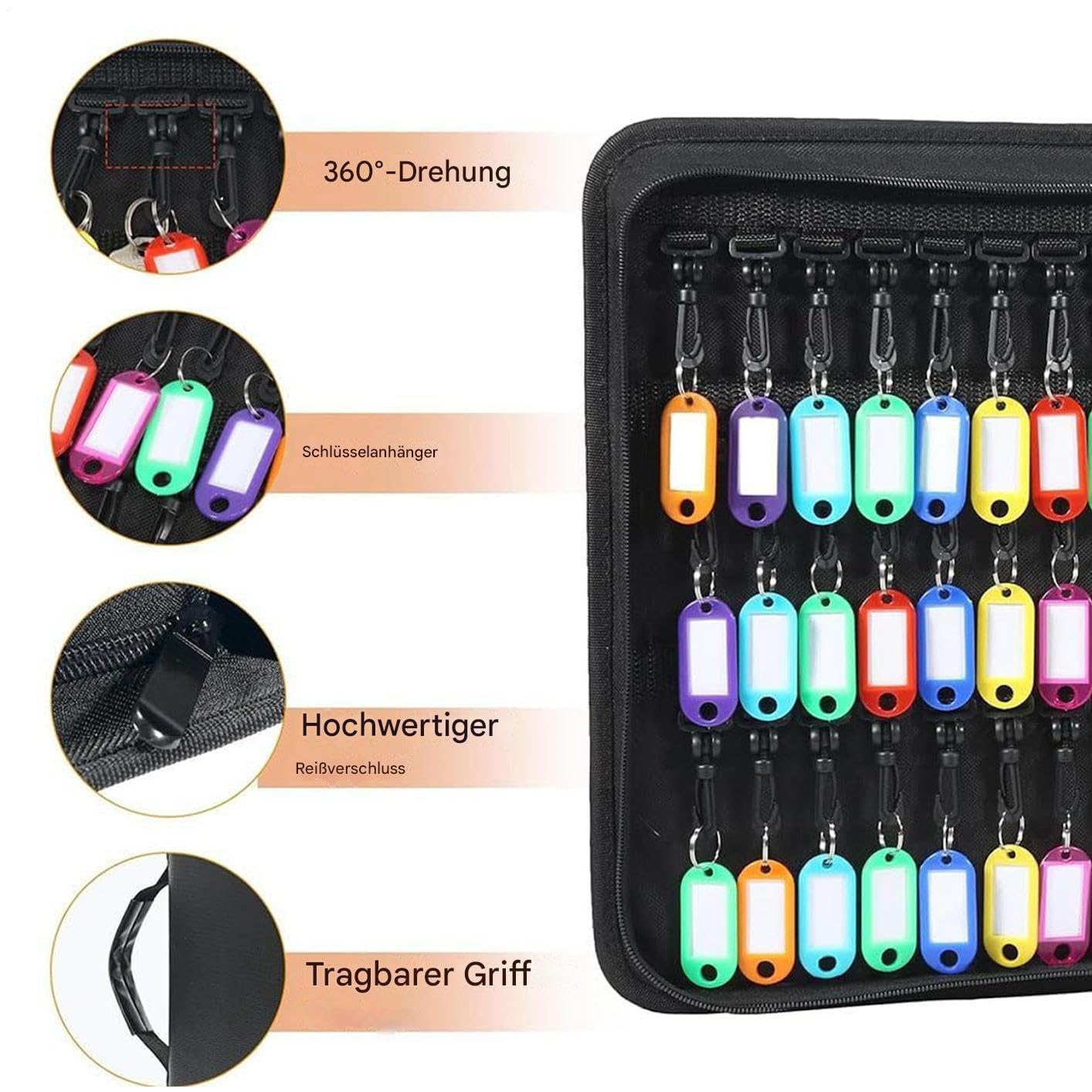 Organizador de llaves ignífugo, funda impermeable con cremallera, almacenamiento de llaves para el hogar, apartamento, propietarios, bienes raíces, duradero, gestión segura de llaves