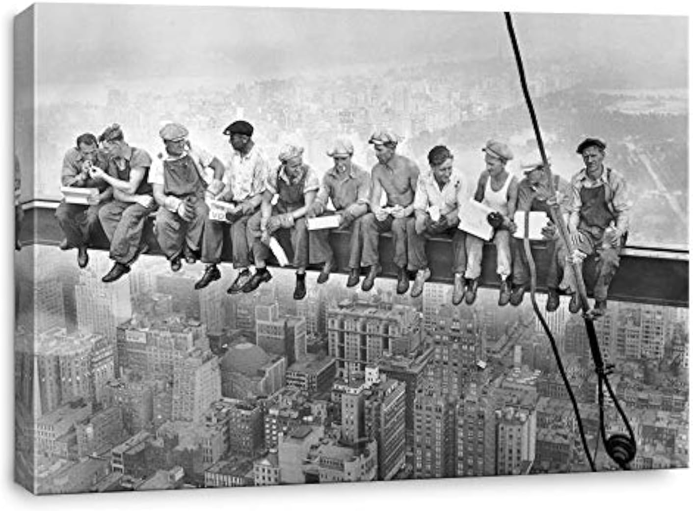 artprints1stop Canvas Print Wall Art - Vintage Photo of the Lunch atop a Skyscraper - 36x24 inches