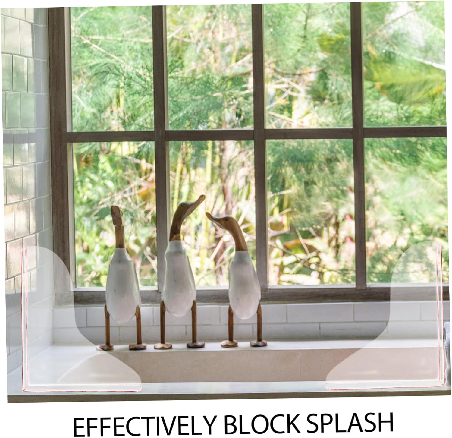 1Pair Bathtub Splash Guard Large Transparent Water Barrier for Self Adhesive Corner Protector to Prevent Shower Water from Splashing Out Easy Installation