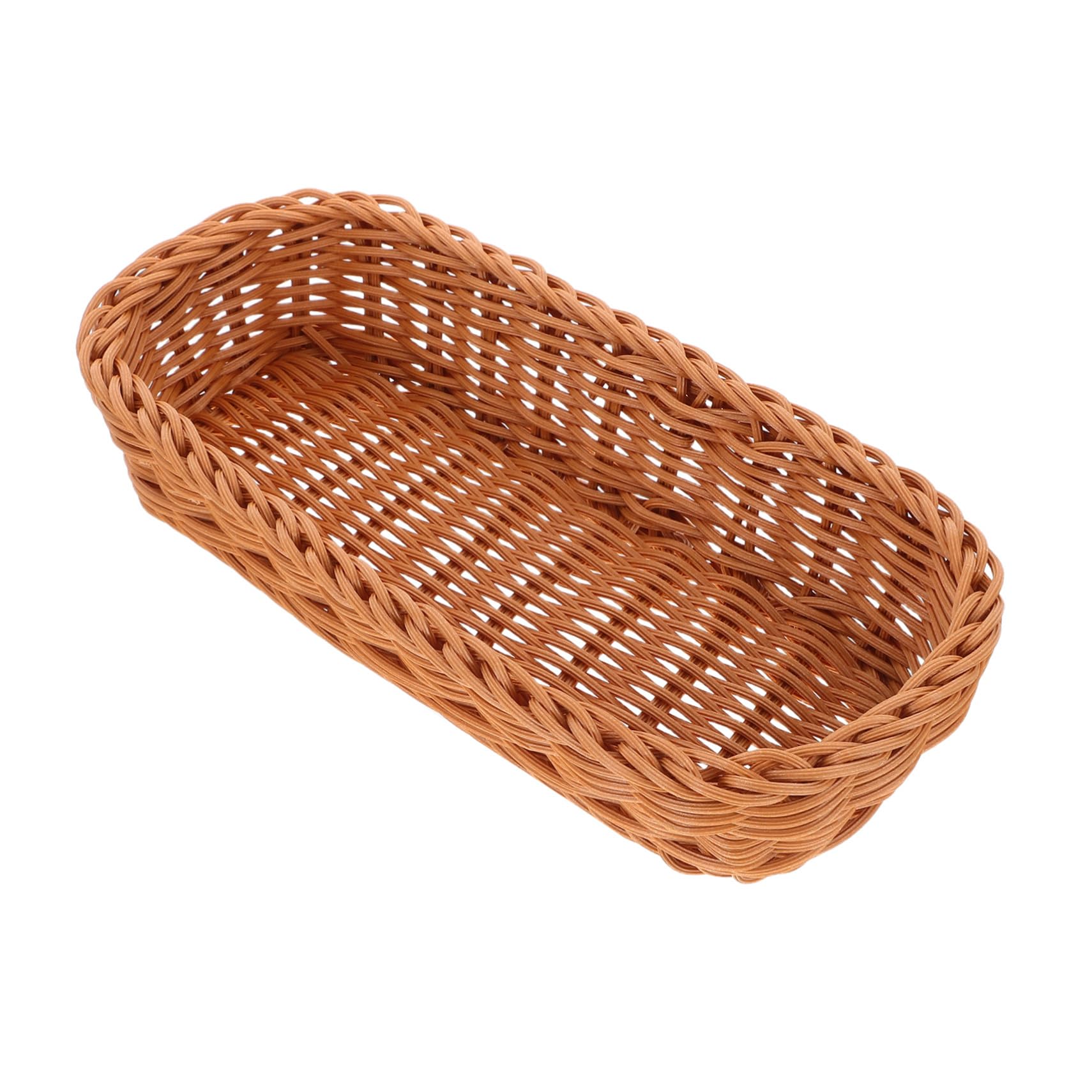 Mobestech Cesta de Ratán Sintético para Guardar Palillos y Cuchillos Organizador de Vajilla para Cocina Cesta para Cubiertos de Plástico para Almacenar Utensilios de Cocina