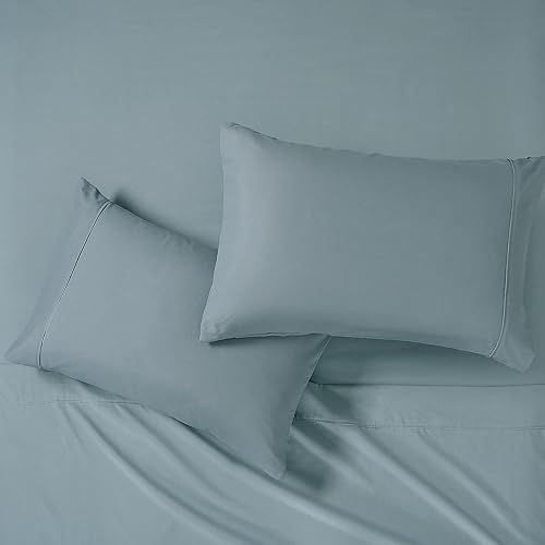 Miniatura 5 de Modern Threads - Sábanas de microfibra suave, incluye sábana encimera, sábana bajera con bolsillos profundos y fundas de almohada, color liso,