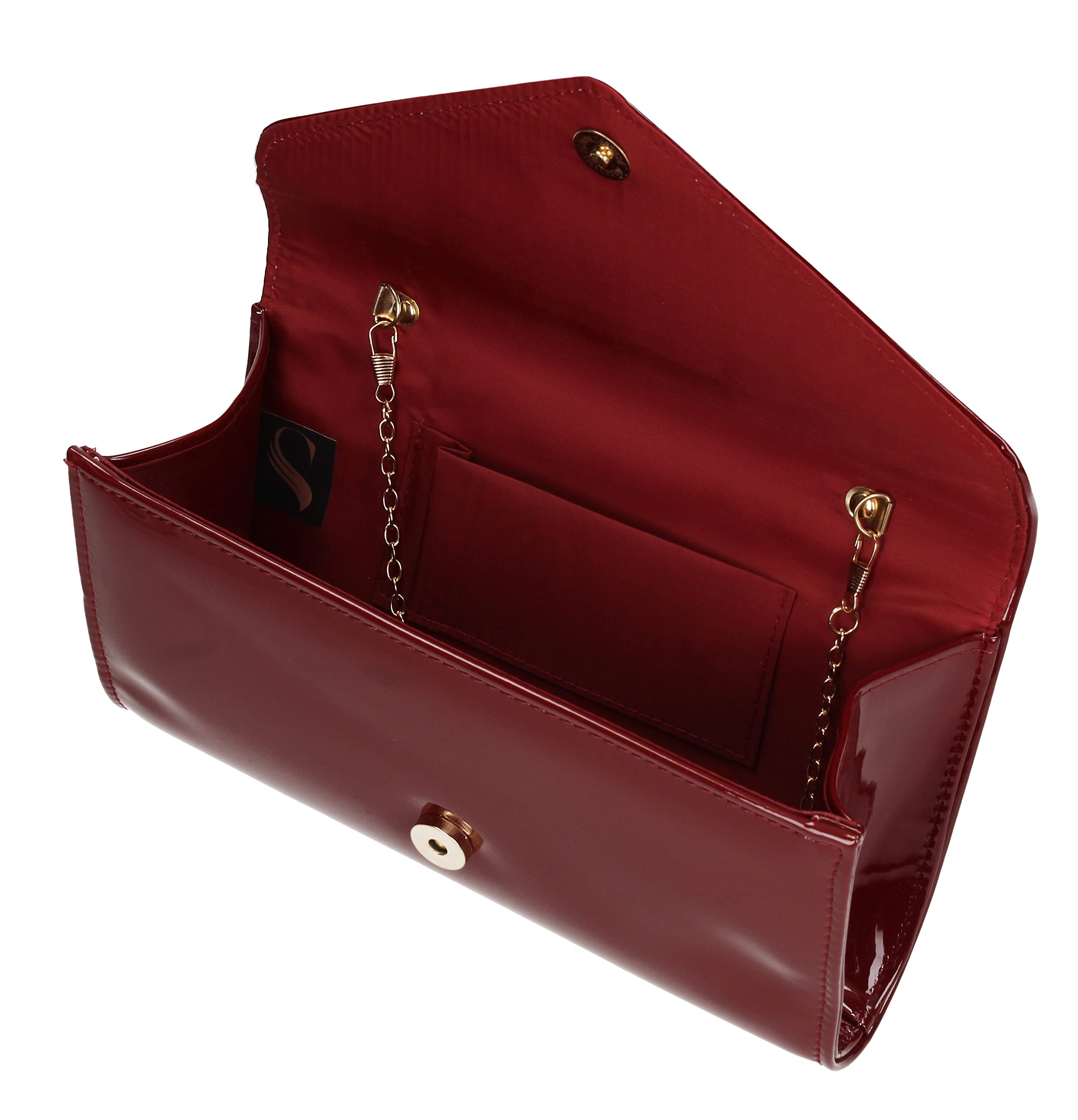 SwankySwans Alisa Patent Party Prom Evening Clutch Bag