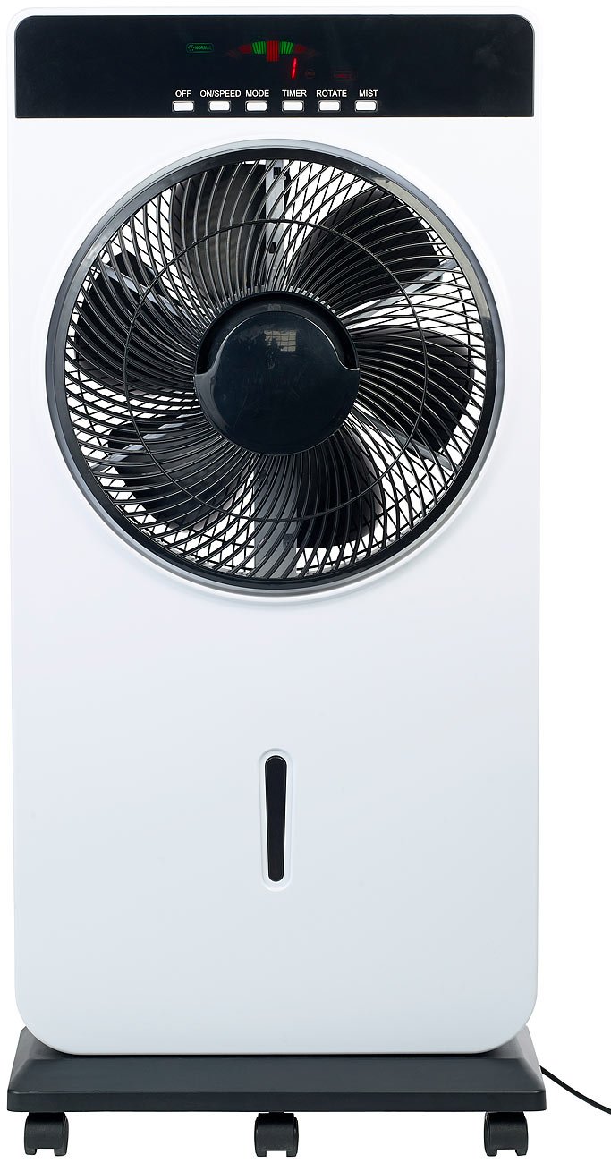 Sichler Haushaltsgeräte Kühlender Ventilator Sprühnebel-Standventilator 90 W Ø 30 cm